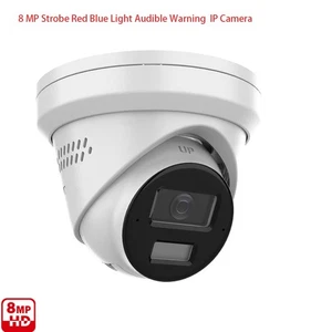 8MP IP Camera 4K Outdoor POE Camera Red Blue Light Audio Alarm Speaker - Picture 1 of 11