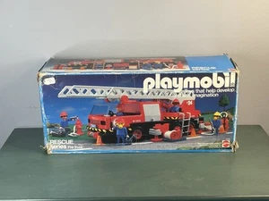 Vintage Playmobil Feuerwehrauto Rescue Serie 9752 Mattel 1984 - EUC unvollständig - Bild 1 von 16