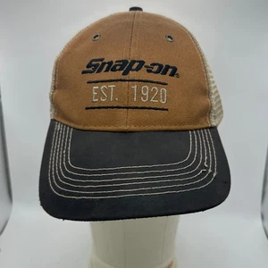 Snap-On Hat EST 1920 Brown Black Trucker Cap Adjustable Mesh Back Patch Logo - Picture 1 of 6