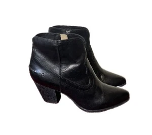 Frye Renee Seam Western Short Ankle Bootie Boots Black sz 9.5 Cowboy - Picture 1 of 18