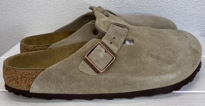 Zuecos informales sin cordones Birkenstock Boston cama suave unisex talla M9 W11 gamuza topo Foto 1 de 4