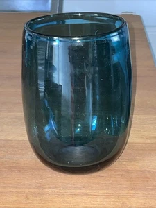 West Elm 7 Zoll blaue Glasvase/Kerze Hurricane - Bild 1 von 6