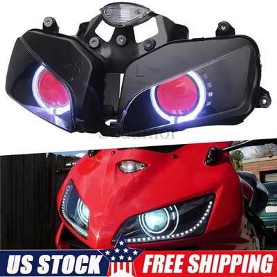 Faro montado ojos de diablo rojo ángel blanco para Honda F5 CBR600RR 2003-2006 Foto 1 de 4