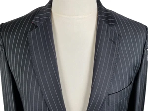 Herren 42 L Vintage Cecil Gee Italienische Wolle Super 120er Nadelstreifen Anzug Sakko Blazer - Bild 1 von 19