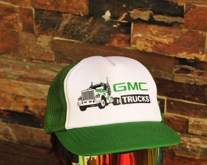 Gorra gorra de camionero de malla verde blanca con cierre a presión vintage GMC Trucks - Imagen 1 de 6