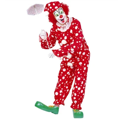 Polka Dots Clown Adult Costume WITH Hat, One Size, BRAND NEW - Image 1 of 4