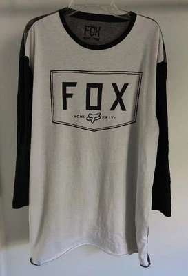 Fox Racing Men's XL Jersey T-Shirt Black White Gray Camo 3/4 Sleeve - Image 1 of 4