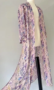 Maxi Chaqueta Kimono Plumero Estampado Serpiente Allsaints Carine Masala M 10 12 - Imagen 1 de 23