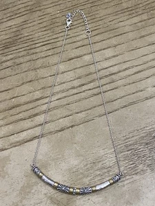 Silpada 925 Sterling Silver Signed Brass Crystal Canyon Dreams Necklace 16” - Picture 1 of 3
