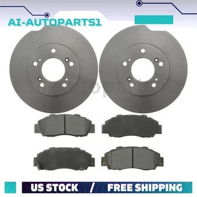 For Acura Legend 1993 1994 1995 Front Brake Rotors + Brake Pads Kit - Image 1 of 4