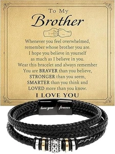 Pulsera A Mi Hermano De Hermana, Joyería Pulseras Regalo Para Él Navidad Cumpleaños - Imagen 1 de 11