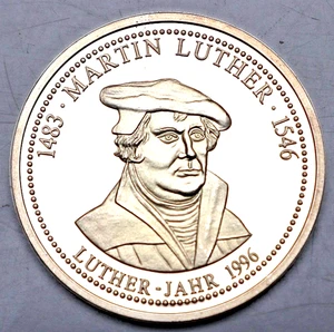 MEDAILLE 1996: MARTIN LUTHER 1483-1546 - LUTHERJAHR 1996, 999 SILBER, PP, Be51 - Bild 1 von 2