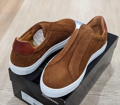 $450 Para Hombres Magnanni "Laska" Gamuza Sin Cordones Tenis Coñac EE. UU. 12 Foto 1 de 4