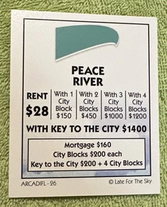 Vintage Arcadia - Opoly Late For The Sky Ersatz Eigentum - Peace River - Bild 1 von 4