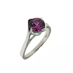 Anillo de topacio púrpura oro blanco de 10 K - Imagen 1 de 1