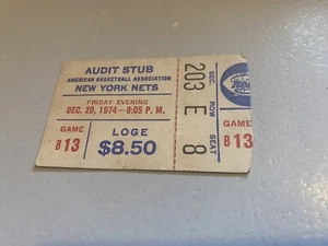 1974 ABA Ticket Stub NY NETS Vs Spirit of St Louis Julius Erving / Barnes/ Lucas - Picture 1 of 2