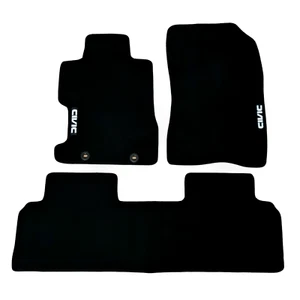 Car Floor Mats For Honda Civic Coupe Velour Waterproof Black Carpet Auto Liners - Picture 1 of 9