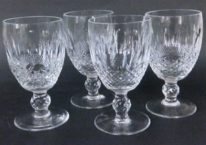 Set 4 Waterford Crystal Colleen Claret White Red Wine Glasses Old Script EUC - Picture 1 of 4