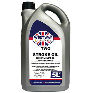 2 Stroke Oil Dyed Blue 5L 5 Litres Made in UK Two Stroke Mineral