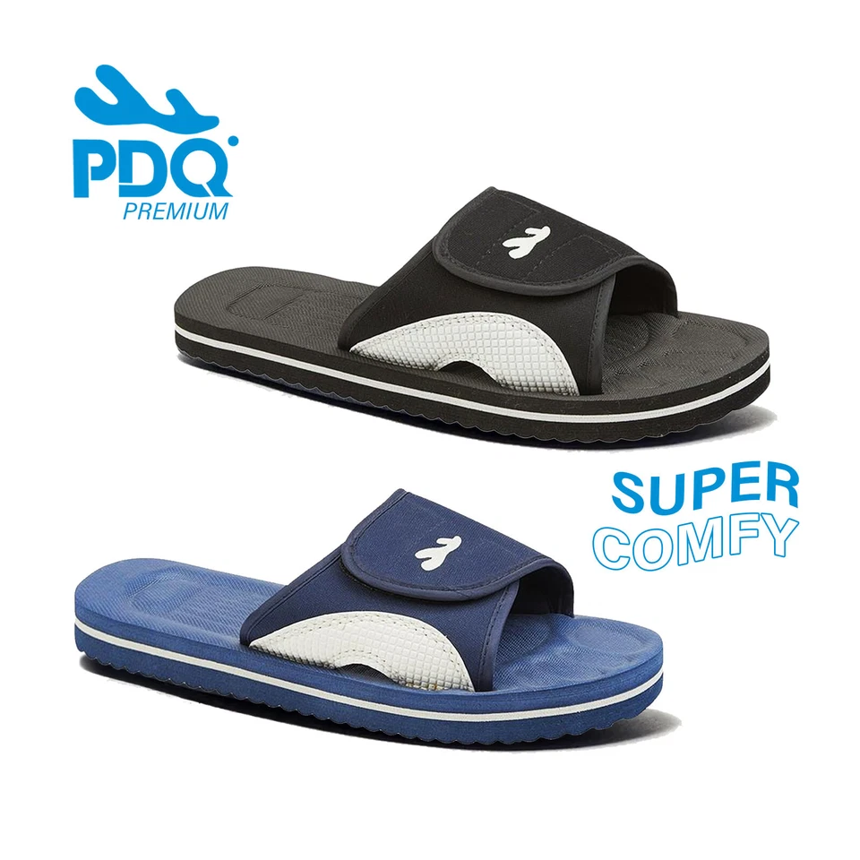 PDQ Hombre Sandalia Desliza Prestige Mula Piscina Playa Deporte Ducha Zapatillas - Imagen 1 de 1