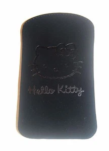 Black Soft to Touch Slide in Official Hello Kitty Pouch for Small Mobile Phones - Picture 1 of 29