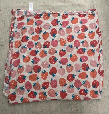 Angel Dear Manta Bebé Estampado Fresa Rosa 47x47” Usada en Excelente Condición Foto 1 de 4