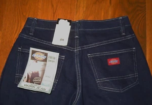 JEANS DENIM DONNA ELASTICIZZATO da lavoro DICKIES blu scuro vestibilità rilassata 8 R nuovo - Foto 1 di 5