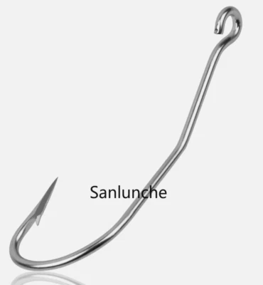 50 piezas 31022 ganchos de anguila acero inoxidable vástago doblado puréado plantilla ganchos de gusano 6/0-12/0# Foto 1 de 4