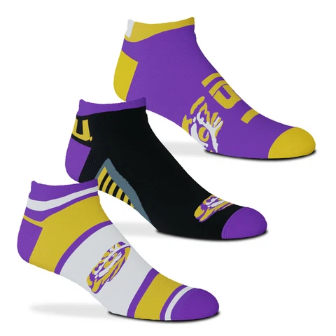 New! LSU Tigers NCAA Show Me the Money No Show Mens Large Socks Fits Size 10-13 Cover