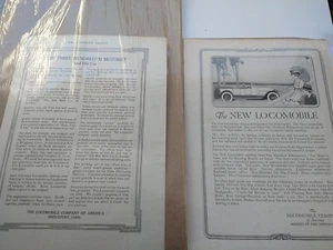 AUTO ADS 1914/15 LOCOMOBILE Automobile 2 Ads "The Three Hundredth Motorist" - Picture 1 of 3