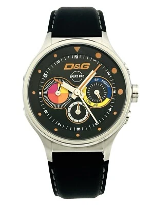 D&G Men's DW0209 Codename Collection Chronograph Multi-Colour Dial Leather Watch - Image 1 of 4