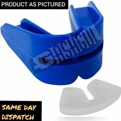 ASHGUL DOUBLE Mouth Guard Gum Shield Teeth Protector Boil Bit Football, Boxing