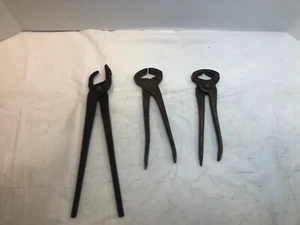 Vintage Farrier Blacksmith Pliers - Lot of 3 - Picture 1 of 12