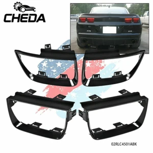 Kit de cubiertas de bisel de luz trasera 4 piezas negras aptas para Chevy Camaro LT LS SS 2010-2013 - Imagen 1 de 12