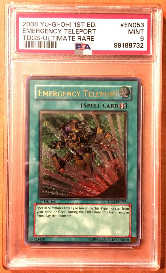 Emergency Teleport Yugioh 2008 Duelist Genesis Ultimate Rare 1st Edition PSA 9 - Image 1 of 1