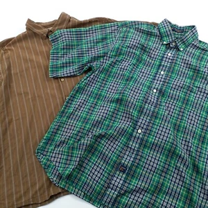 Arrow Shirt Mens L & XL Lot Bundle Button Up Plaid Cotton Blend Casual Pocket - Picture 1 of 13