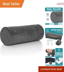 Round Foam Cylinder Bolster Pillow 13" x 5" Removable Washable Cover Neck Sup... - Picture 1 of 9