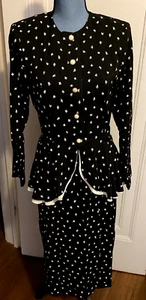 Conjunto Blusa y Falda Melissa Petites Vintage Peplum Talla 8 - Imagen 1 de 8