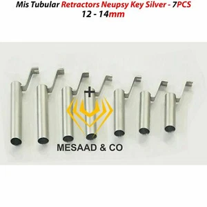 OR G Mis Ritrattori Tubulari Neupsy Chiave Argento 7 PZ 12-14mm Strumenti Chirurgici - Foto 1 di 3