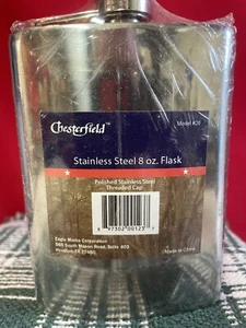 NIP Chesterfield Stainless Steel 8 Oz Hip Flask 5.5"x3.5"x1" - Picture 1 of 4