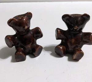 Salt and Pepper Shaker Brown Bear Vintage Salt and Pepper Shaker Set by Tinker - Picture 1 of 3