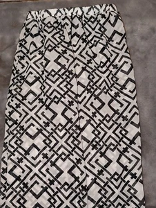 Ladies Myth Brand White With Black Stripes Maxxi Skirt Size M - Picture 1 of 4