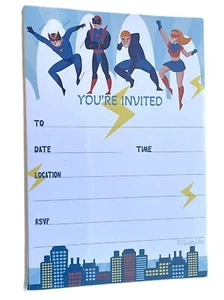 25 Superheros Invitations With Envelopes, Fill In Style You're Invited - Picture 1 of 5