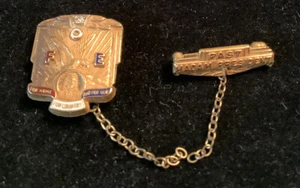 Vintage F O E Old 10KGF Gold w Diamond Past Madam President Bar Pin Rare - Bild 1 von 5