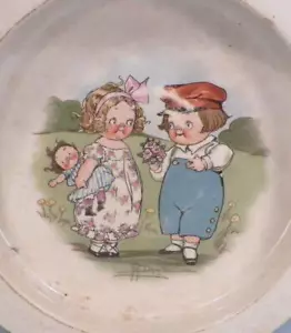 Buffalo Pottery Child's Dish Dolly Dingle Campbell Kids Doll Vintage Bowl #2 - Picture 1 of 6