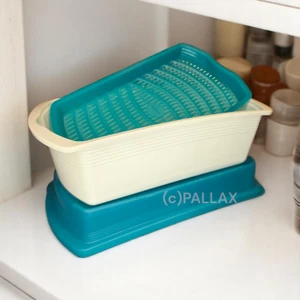 TUPPERWARE U23 FOUR SEASONS GROSSE LUNCHBOX 2,6 L MIT FRISCHEGITTER GRÜN WEISS - Bild 1 von 2
