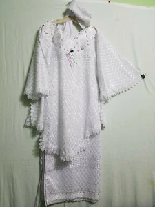 Abbigliamento africano Millionstone donna gonna tuta poncho set con sciarpa taglia gratis - Foto 1 di 6