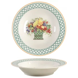 Set of 4 Villeroy & Boch Basket Pattern Rim Cereal / Soup Bowls 7 3/4'' Germany - Picture 1 of 5