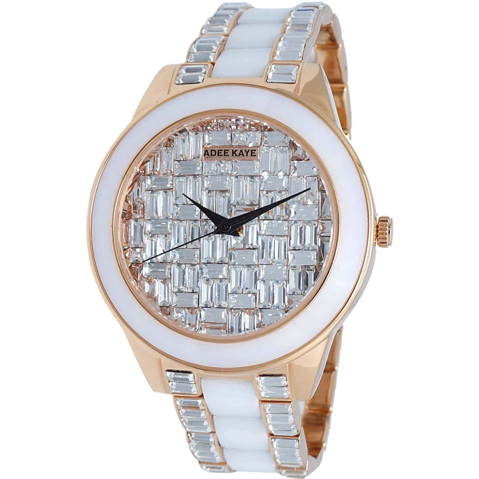 Adee Kaye Women's Watch Venice Quartz White and Rose Gold Steel Crystal AK8788 - Image 1 of 1