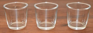 Candle Making - 3 x Glass Jars Tumblers (H7cm, Dia 6.5cm) - Clear Glass - EUC - Picture 1 of 3